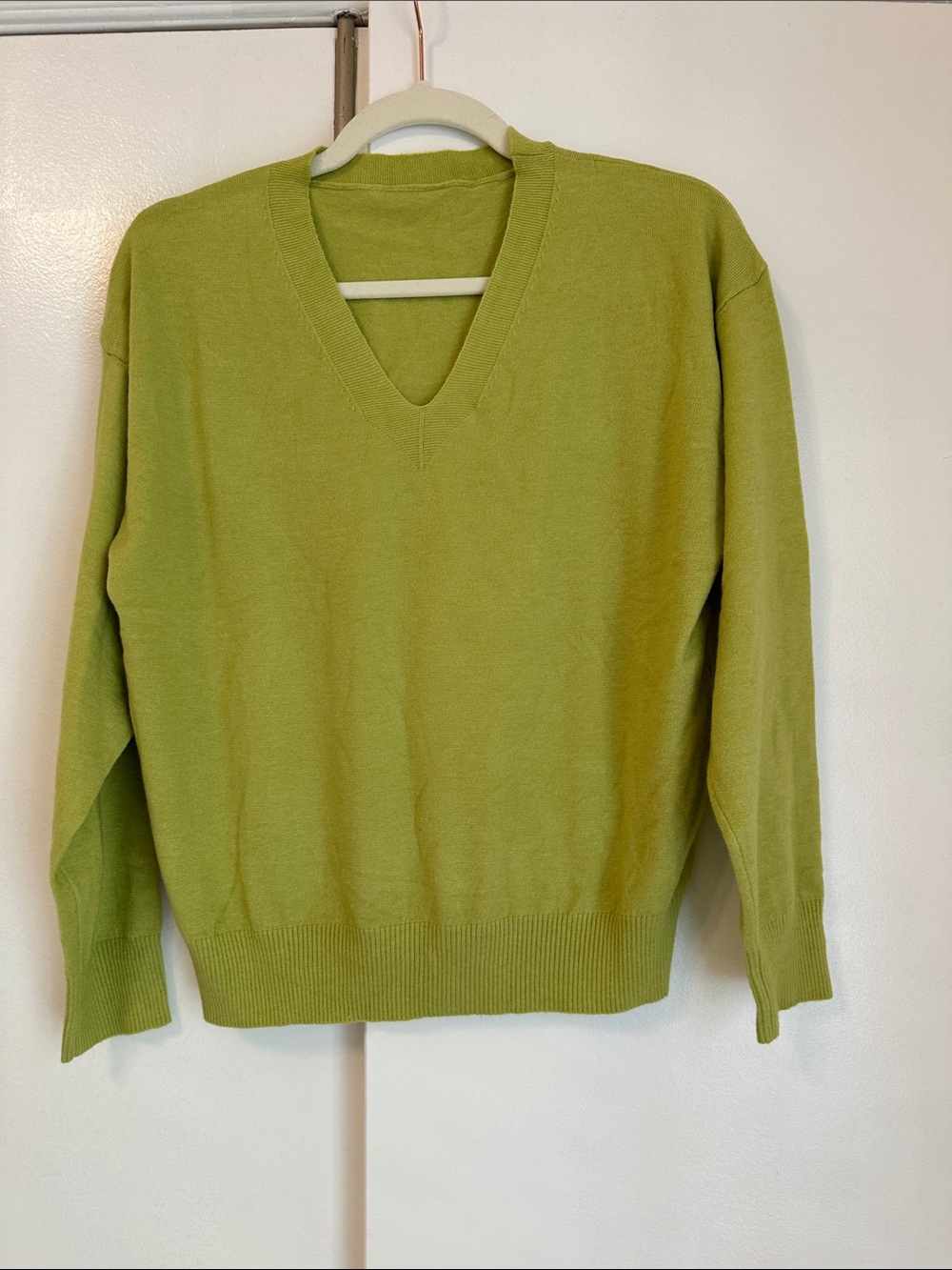 Women's V-Neck Sweater in Light Green